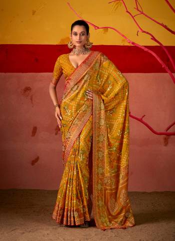 Garb These Party Wear Saree in Fine Colored.These Saree And Blouse is Fabricated On Brasso Silk Pair.Its Beautified With Wevon Jari Border Designer With Designer Patola Printed.