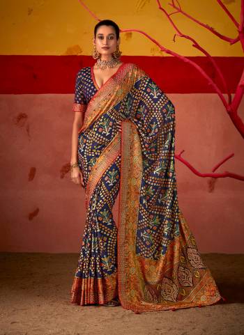 Garb These Party Wear Saree in Fine Colored.These Saree And Blouse is Fabricated On Brasso Silk Pair.Its Beautified With Wevon Jari Border Designer With Designer Patola Printed.