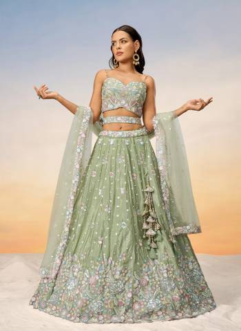 Attrective Looking This Partywear Fine Color Heavy Designer Choli Are Chiffon And Lahenga Chiffon And Dupatta Net In Fabricated Beautified With Attrective Designer Thread,Sequance Embroidery Work. Buy Now.