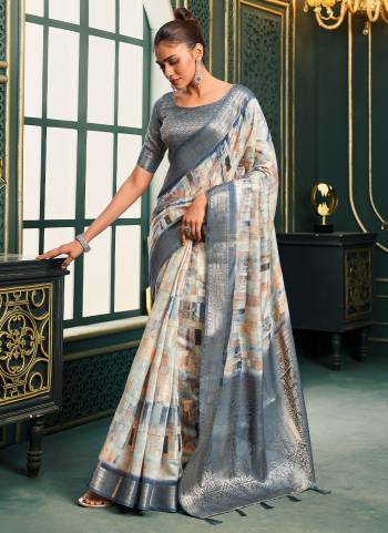 Looking These Party Wear Saree in Fine Colored.These Saree And Blouse is Fabricated On Modal Cotton.Its Beautified With Weaving Jari Border Pallu Designer With Digital Printed.