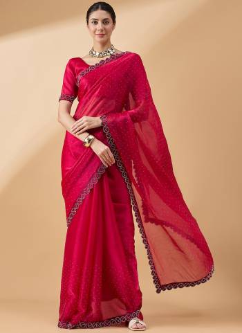 Garb These Designer Party Wear Saree in Fine Colored.These Saree And Blouse Organza is Fabricated.Its Beautified Desiger Swarovski,Stone Work.