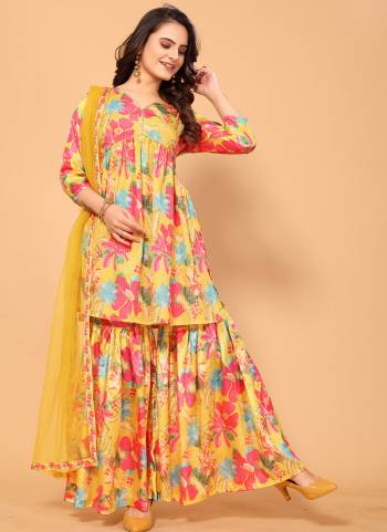 Attrective These Party Wear  Suit in Fine Colored Pair With Bottom And Dupatta.These Top Are Viscose Chinon Crochet And Dupatta Are Net And Pair With Viscose Chinon Bottom.Its Beautified With Designer Digital Printed With Sequance Lining Work.