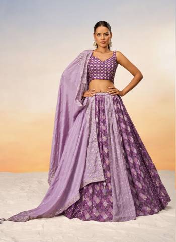 Attrective Looking This Partywear Fine Color Heavy Designer Choli Are Chiffon And Lahenga Chiffon And Dupatta Chiffon In Fabricated Beautified With Attrective Designer Thread,Sequance Embroidery Work. Buy Now.