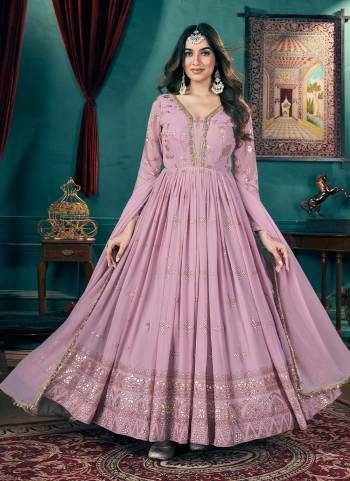 Attrective These Beautiful Looking Designer Gown With Dupatta.These Gown And Dupatta Is Fabricated On Faux Georgette.Its Beautified With Designer Metalic Foil Work.