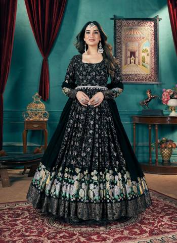 Attrective These Beautiful Looking Designer Gown With Dupatta.These Gown And Dupatta Is Fabricated On Faux Georgette.Its Beautified With Designer Metalic Foil Work.