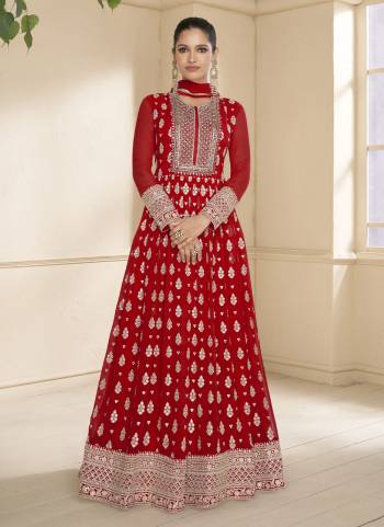 Garb These Party Wear Designer Anarkali Suit in Fine Colored Pair With Bottom And Dupatta.These Top Are Georgette And Dupatta Are Fabricated On Georgette Pair With Santoon Bottom.Its Beautified With Crepe Inner.Its Beautified With Heavy Designer Embroidery Work.