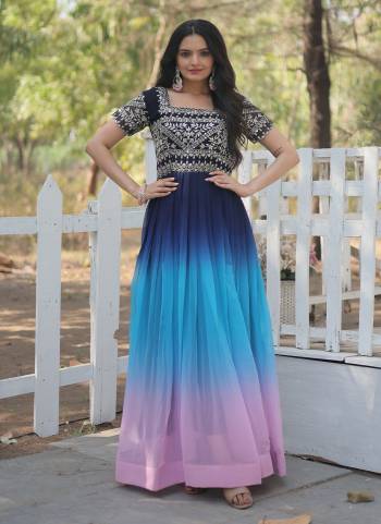 Attrective Looking These Beautiful Looking Readymade Long Gown.These Gown is Fabricated On Faux Georgette.Its Beautified With Designer Jari,Sequance Embroidery Work.