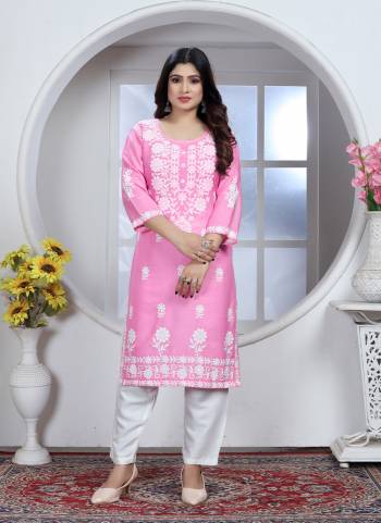 Grab These Beautiful Looking Readymade Kurti With Pant.These Kurti And Pant is Fabricated On Rayon.Its Beautified With Designer Chikankari Embroidery Work.