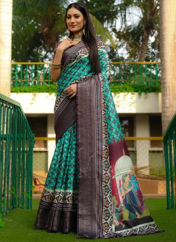 Looking These Party Wear Saree in Fine Colored.These Saree And Blouse is Fabricated On Dola Silk.Its Beautified With Wevon Border With Kalamkari Digital Printed.