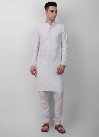 Garb These Designer Mens Wear Kurta.Its Cotton Fabriced.Its Designer Thread,Sequance Embroidery Work