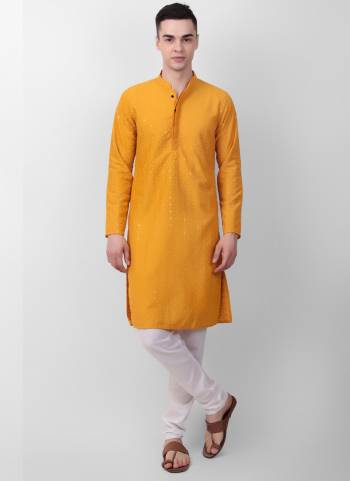 Garb These Designer Mens Wear Kurta.Its Cotton Fabriced.Its Designer Thread,Sequance Embroidery Work