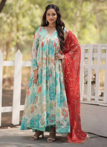 Attrective Looking These Beautiful Looking Readymade Long Kurti With Dupatta.These Kurti is Fabricated On Russian Silk And Russian Silk Dupatta.Its Beautified With Designer Digital Printed With Embroidery Work Dupatta.