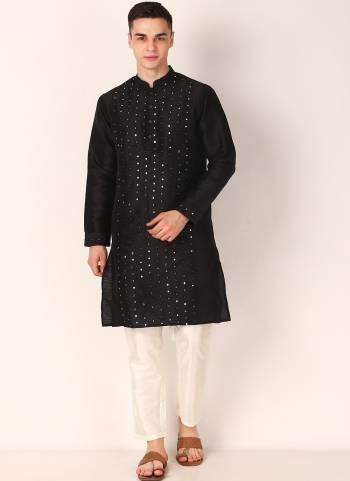 For A Festive Wear,Grab These Readymade Kurta With Payjama Pair in Fine Colored.These Kurta Are Khadi Silk And Payjama Are Art Silk Fabricated on Pair.Its Beautified With Designer Mirror Embroidery Work.