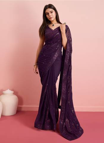 Garb These Party Wear Saree in Fine Colored.These Saree Are Georgette And Blouse is Art Silk Fabricated.Its Beautified With Designer Thread,Sequance Embroidery Work.