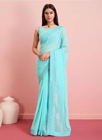 Garb These Party Wear Saree in Fine Colored.These Saree Are Georgette And Blouse is Art Silk Fabricated.Its Beautified With Designer Thread,Sequance Embroidery Work.