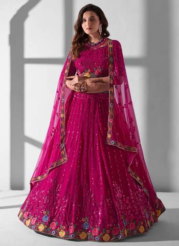 For A Designer Look,Grab These Lehenga Choli in Fine Colored.These Lehenga And Blouse Are Fabricated On Georgette Pair With Net Dupatta.Its Beautified With Designer Multy Thread,Sequance Embroidery Work.