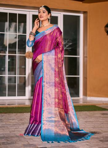 Garb These Party Wear Saree in Fine Colored.These Saree And Blouse is Fabricated On Kanchi Silk.Its Beautified With Weavon Jari Designer.