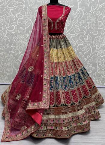 For A Fancy Designer Look,Grab These Lehenga Choli With Dupatta in Fine Colored.These Lehenga And Choli Are Silk And Dupatta Are Fabricated On Soft Net Pair.Its Beautified With Designer Sequance,Colorful Patch,Multy Thread Embroidery,Lace Work.