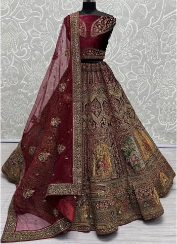 For A Fancy Designer Look,Grab These Lehenga Choli With Dupatta in Fine Colored.These Lehenga And Choli Are Velvet And Dupatta Are Fabricated On Soft Net Pair.Its Beautified With Designer Sequance,Dori,Multy Thread Embroidery, Diamond Work.