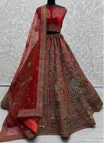 For A Fancy Designer Look,Grab These Lehenga Choli With Dupatta in Fine Colored.These Lehenga And Choli Are Velvet And Dupatta Are Fabricated On Soft Net Pair.Its Beautified With Designer Sequance,Dori,Multy Thread Embroidery, Diamond Work.