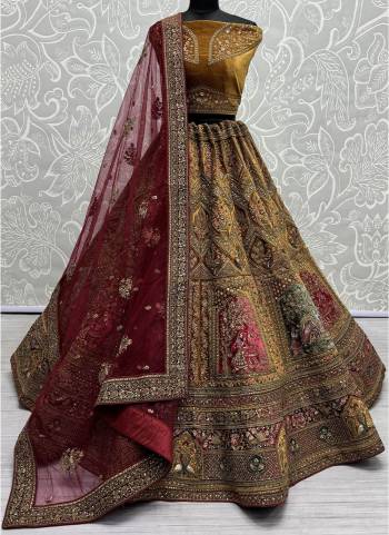 For A Fancy Designer Look,Grab These Lehenga Choli With Dupatta in Fine Colored.These Lehenga And Choli Are Velvet And Dupatta Are Fabricated On Soft Net Pair.Its Beautified With Designer Sequance,Dori,Multy Thread Embroidery, Diamond Work.