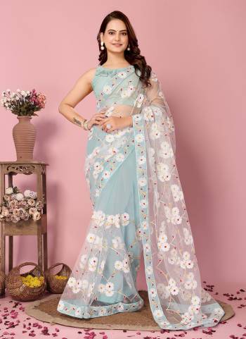 Garb These Party Wear Saree in Fine Colored.These Saree Are Net And Blouse is Art Silk Fabricated.Its Beautified With Designer Multy Thread Embroidery Work.