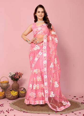 Garb These Party Wear Saree in Fine Colored.These Saree Are Net And Blouse is Art Silk Fabricated.Its Beautified With Designer Multy Thread Embroidery Work.