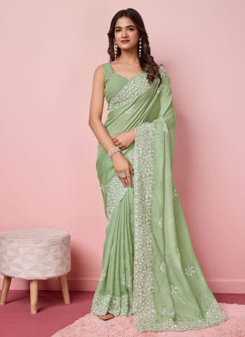 Looking These Party Wear Saree in Fine Colored.These Saree Are Tabby Silk And Blouse is Tabby Silk Fabricated.Its Beautified With Designer Sequance Embroidery C Pallu Work.