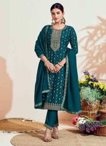 Garb These Beautiful Looking Readymade Suits.These Top And Bottom Are Vichitra Silk And Dupatta Are Vichitra Silk Fabricated.Its Beautified With Disigner Embroidery Work.