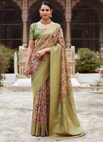 Looking These Party Wear Saree in Fine Colored.These Saree And Blouse is Fabricated On Tissue Silk.Its Beautified With Weaving Jari Border Pallu Designer With Digital Printed.