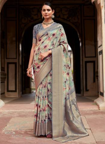 Looking These Party Wear Saree in Fine Colored.These Saree And Blouse is Fabricated On Tissue Silk.Its Beautified With Weaving Jari Border Pallu Designer With Digital Printed.