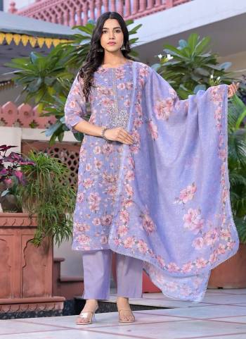 Garb These Beautiful Looking Readymade Suits.These Top Are Linen And Bottom Are Cotton And Dupatta Are Linen Fabricated.Its Beautified With Disigner Printed With Embroidery Work.