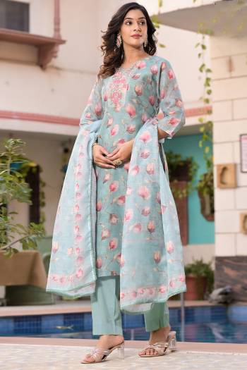 Garb These Beautiful Looking Readymade Suits.These Top Are Linen And Bottom Are Cotton And Dupatta Are Linen Fabricated.Its Beautified With Disigner Printed With Embroidery Work.