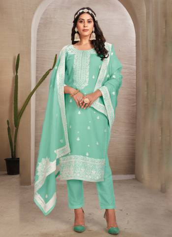 Garb These Suit in Fine Colored Pair With Bottom And Dupatta.These Top And Dupatta Are Fabricated On Organza Pair With Jam Satin Bottom.Its Beautified With Wevon Designer With Hand Work.