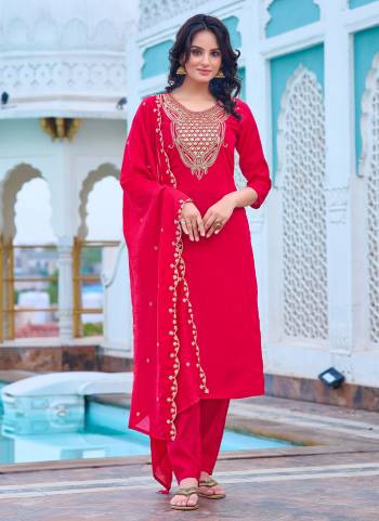 Grab These Readymade Suit in Fine Colored Pair With Bottom And Dupatta.These Top And Bottom Are Fabricated On Chanderi Pair With Nylon Chanderi Dupatta.Its Beautified With Designer Embroidery Work.