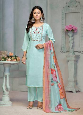 Attrective These Beautiful Looking Partywear Readymade Suits.These Top Are Rayon Cotton And Bottom Are Rayon Cotton And Dupatta Are Banarasi Fabricated.Its Beautified With Disigner Embroidery Work,Printed Dupatta.