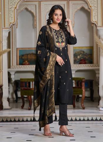 Garb These Beautiful Looking Readymade Suits.These Top And Bottom Are Chanderi And Dupatta Chanderi Fabricated.Its Beautified With Wevon Designer.