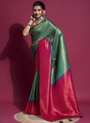 Looking These Party Wear Saree in Fine Colored.These Saree And Blouse is Fabricated On Soft Silk.Its Beautified Wevon Tripal Jari Designer.