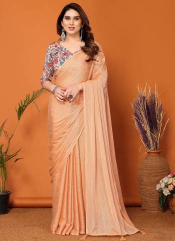 Garb These Party Wear Saree in Fine Colored.These Saree Are Polyester Zari And Blouse is Fabricated On Banglori Pair.Its Beautified With Plain Saree With Kalamkari Digital Printed Blouse.