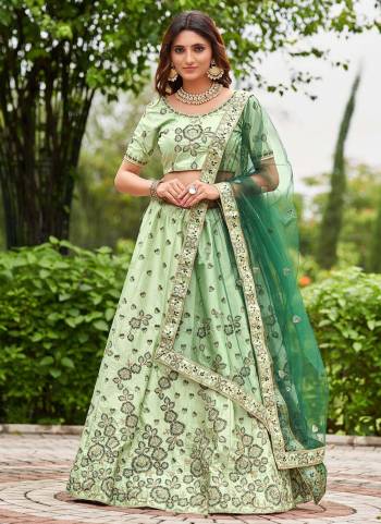 Looking These Partywear Lehenga Choli in Fine Colored.These Lehenga Are Satin Silk Choli Are Satin Silk And Dupatta Are Fabricated On Net Pair.Its Beautified With Designer Embroidery Work.