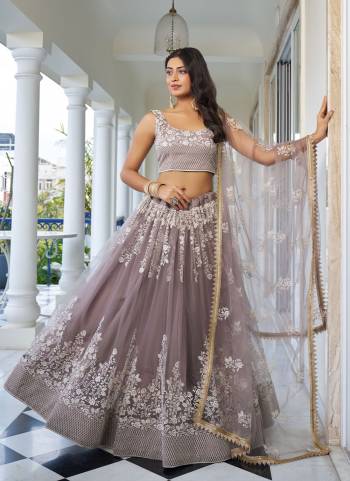 For A Different Look,Grab These Party Wear Designer Lehenga in All Over Pretty Colored Pair With Blouse And Dupatta.These Lehenga Choli And Dupatta is All Over Butterfly Net Base Fabric With Designer Cotton Thread,Sequance Embroidery Work.