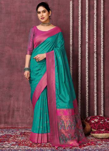 Attrective Look These Festive Wear Saree in Fine Colored.These Saree And Blouse is Fabricated On Silk Blend.Its Beautified With Weaving Jari Designer.