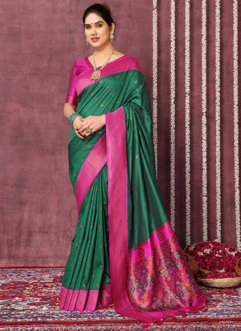 Attrective Look These Festive Wear Saree in Fine Colored.These Saree And Blouse is Fabricated On Silk Blend.Its Beautified With Weaving Jari Designer.