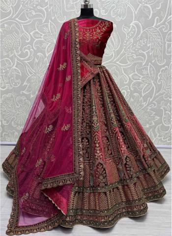 For A Fancy Designer Look,Grab These Lehenga Choli With 2 Dupatta in Fine Colored.These Lehenga And Choli Are Velvet And Dupatta Are Fabricated On Soft Net & Velvet Pair.Its Beautified With Designer Patch Work,Sequance,Thread,Dori,Jari Embroidery With Diamond Work.