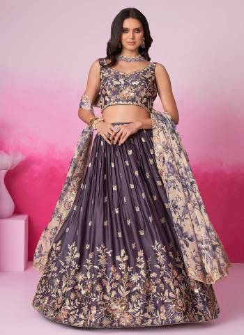 Attrective Looking This Partywear Fine Color Heavy Designer Choli Fabric Satin And Lahenga Satin And Dupatta Chiffon In Fabricated Beautified With Attrective Designer Thread,Sequance Embroidery Work. Buy Now.