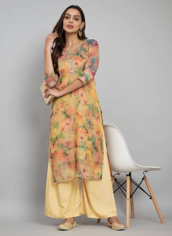 Looking These Beautiful Looking Readymade Long Kurti.These Kurti Are Tissue Silk Fabricated.Its Beautified With Disigner Printed With Embroidery Work.