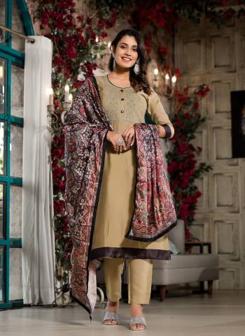 Garb These Beautiful Looking Readymade Suits.These Top Are Silk Blend And Bottom Are Silk Blend And Dupatta Are Tussar Silk Fabricated.Its Beautified With Embroidery Work.