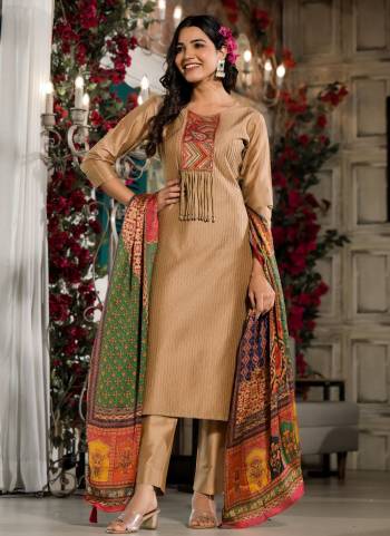 Garb These Beautiful Looking Readymade Suits.These Top Are Silk Blend And Bottom Are Silk Blend And Dupatta Are Crepe Silk Fabricated.Its Beautified With Embroidery Work.