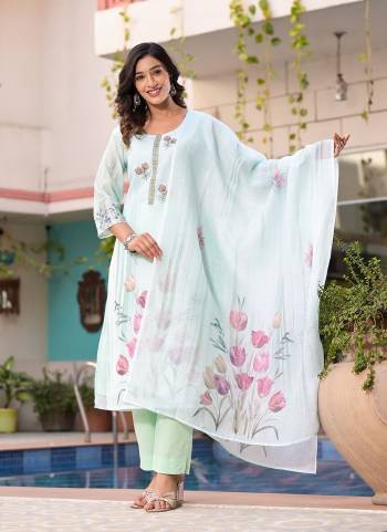 Garb These Beautiful Looking Readymade Suits.These Top Are Linen And Bottom Are Cotton And Dupatta Are Linen Fabricated.Its Beautified With Disigner Printed With Embroidery Work.