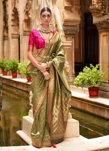 Garb These Party Wear Saree in Fine Colored.These Saree And Blouse is Fabricated On B C P Silk.Its Beautified With Weaving Jacquard Designer.